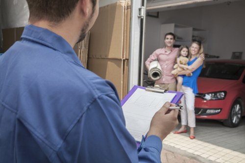 Storage facility worker highlighting safety procedures at Coulsdon Storage