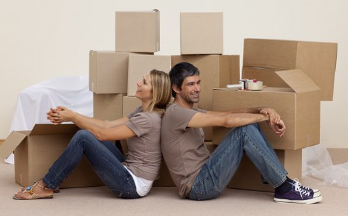 Storage unit and boxed household items in a transparent pricing example