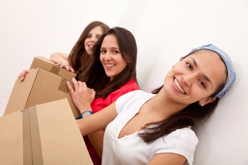 Organizing belongings before using storage in Coulsdon